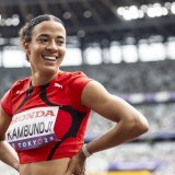 Ditaji Kambundji a maîtrisé son sujet en séries du 100 m haies KEYSTONE/MICHAEL BUHOLZER